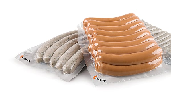 meat and sausage produce packaged with a fully recyclable thermoforming film made from a mono-material